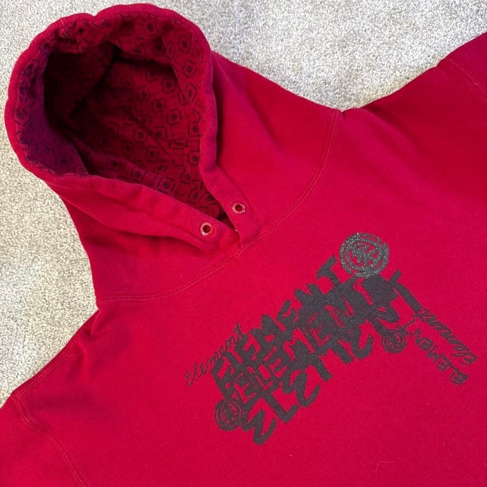 VTG Y2K Element Skate Logo Hoodie XL 2000s Grunge Pullover Sweatshirt